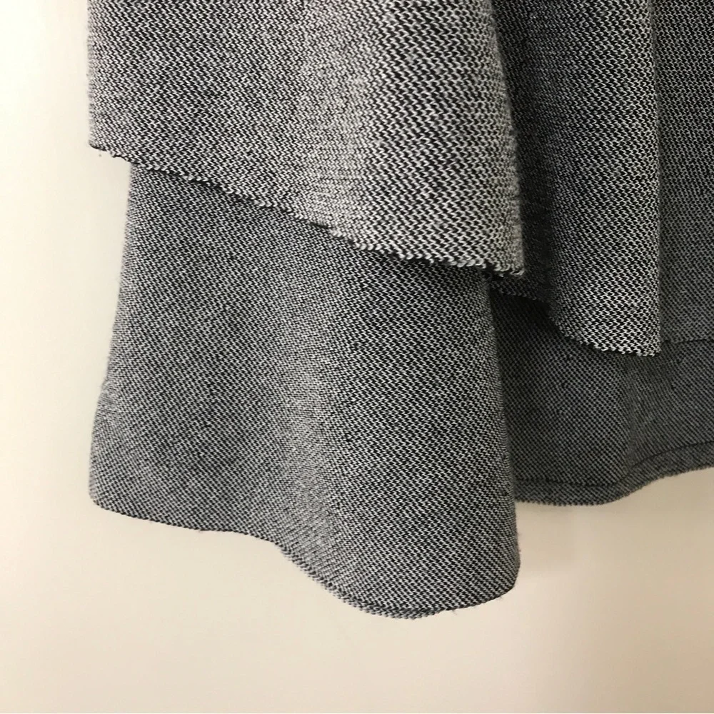 Zara basic black white teeed A-line tiered midi skirt XS